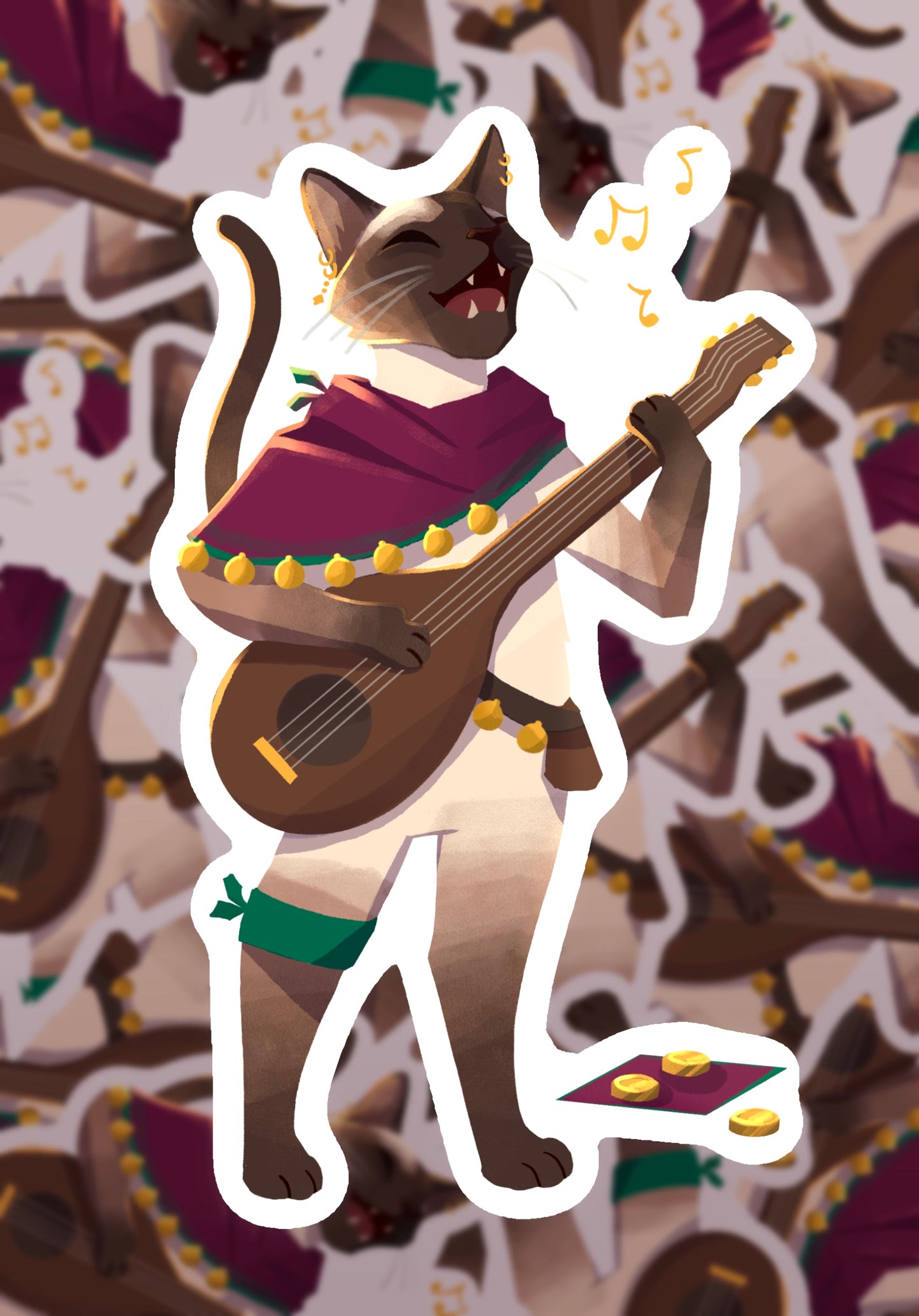Bard Cat Sticker