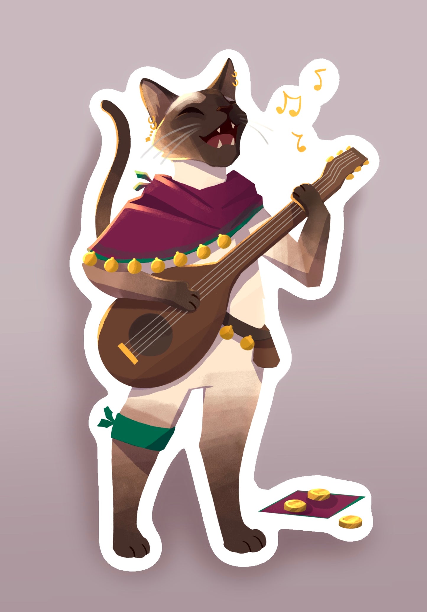 Bard Cat Sticker